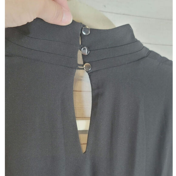 WHITE HOUSE BLACK MARKET SLEEVELESS V NECK MAXI DRESS IN BLACK, SZ 0 - Picture 12 of 15